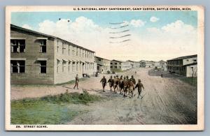 BATTLE CREEK MI US NATIONAL ARMY CANTONMENT CAMP CUSTER 1918 ANTIQUE POSTCARD