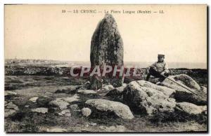 Old Postcard Dolmen Megalith Croisic The long stone Standing Stone