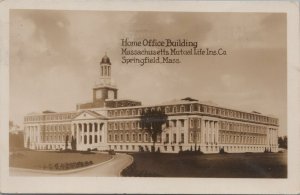 RPPC Postcard Home Office Building Massachusetts Mutual Life Springfield MA