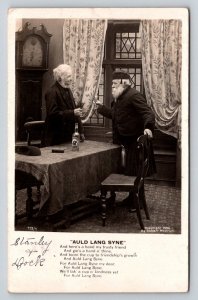 1906 Auld Lang Syne Toasting Men RPPC Postcard Robert Macrum Bamforth Posted