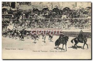 Old Postcard Sport Spain Bullfight Toro Taurus Entree of Cuadrillas