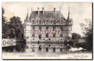 Azay le Rideau Old Postcard Western Facade castle