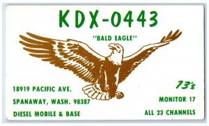 1940 KDX 0443 Bald Eagle Pacific Ave. Diesel Mobile Spanaway Washington Postcard