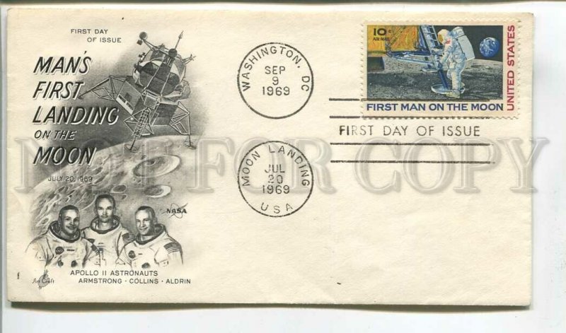 481675 USA 1969 year FDC Apollo 11 first men on the moon Moon landing