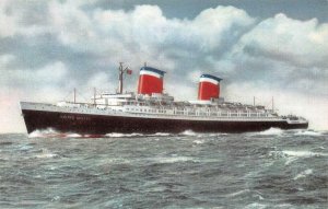 S.S. UNITED STATES Steamship Ocean Liner c1950s Vintage Postcard