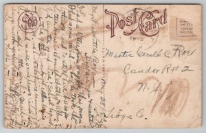 Clarks Summit PA Public School Building Pennsylvania to Candor NY Postcard M7