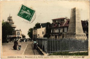 CPA Chatillon Monument de la Defense et Tour Biret (1314699)