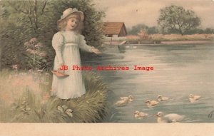 Meissner & Buch No 1317, Young Girl Feeding Ducks