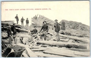 SHREVE RIDGE, Union City PA ~ Mr. Lee's Barn CYCLONE DAMAGE c1907 Postcard