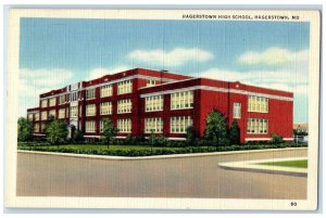 1940 Hagerstown High School Hagerstown Maryland MD Vintage Posted Postcard