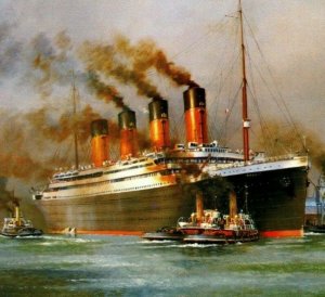 Marine Art Posters RMS Titanic Departure Into History Continental Size Postcard