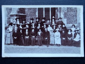 WOODBRIDGE St Mary Church RECTOR & TEMPERANCE GROUP c1911 RP Postcard H. Welton