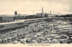 Dhobie Ghat at Mahalakshmi, India ca 1910s Antique Vintage Postcard