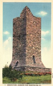 Montpelier VT-Vermont, Observatory Hubbard Park Lincoln Lillie Vintage Postcard