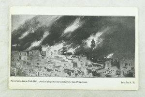 C.1906 San Francisco Earthquake Business District from Nob Hill Postcard P97 