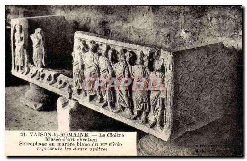 Old Postcard Vaison la Romaine Cloitre The Musee d & # 39art Chretien white m...