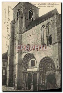 Old Postcard Avallon L & # 39Eglise St Lazare