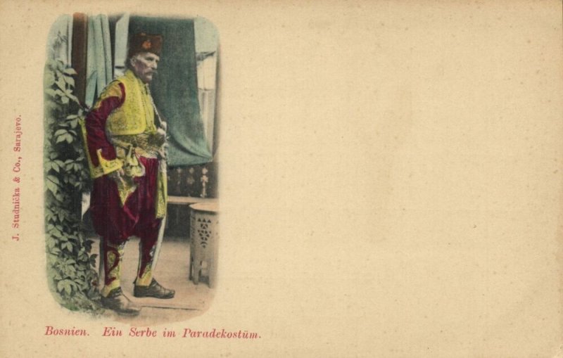 bosnia and herzegovina, Serb in Parade Costume (1900s) Postcard