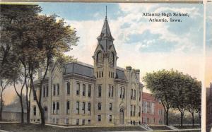 Atlantic Iowa~Atlantic High School~c1910 Postcard