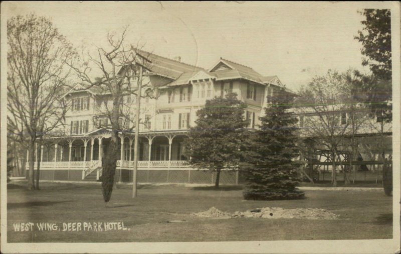 Deer Park MD Hotel West Wing 1908 Westernport MD Cancel Real Photo Postcard 