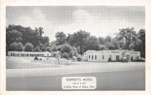 A45/ Salem Ohio Postcard 1953 Roadside Barnet's Motel Building