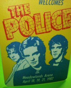 The Police Backstage Pass Concert Tour Original 1982 Ghost In The Machine NJ Gig 