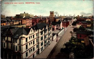 Postcard Birds Eye View Looking North in Memphis, Tennessee