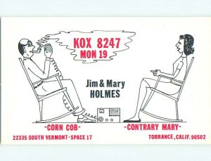 comic - QSL CB HAM RADIO CARD Torrance California CA t9557