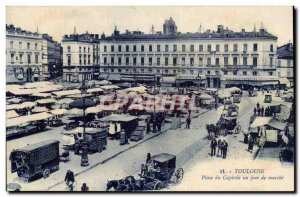 Toulouse Old Postcard Capitol Square a walking day