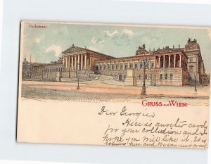 Postcard Parlament Gruss aus Wien! Vienna Austria