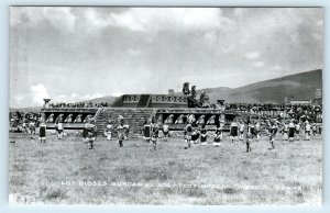 RPPC TEOTIHUACAN, Mexico ~ LOS DIOSES BUSCAN EL SOL c1950s Postcard