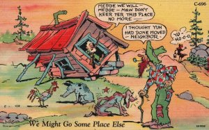 Vintage Postcard Old Man And The Neighbor We Might Go Some Place Else