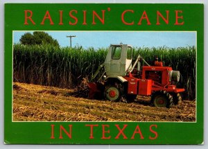 VIntage Farm Tractor Postcard - Raisin' Cane in Texas