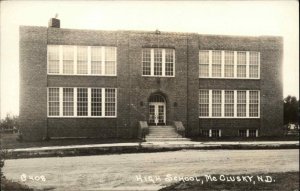 McClusky North Dakota ND High School Real Photo Vintage Postcard