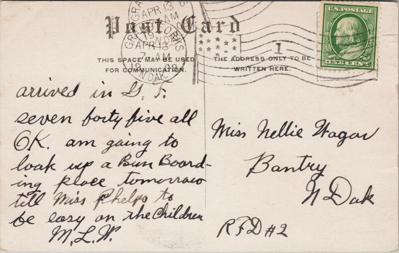 Campus University North Dakota Grand Forks ND UND c1909 Postcard E47