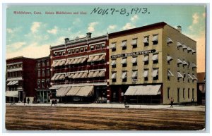 c1950 Hotels Middletown & Ideal Building Restaurant View Middletown CT Postcard