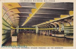 Postcard Ship Coloramic Rainbow Ballroom Steamer President Mississippi