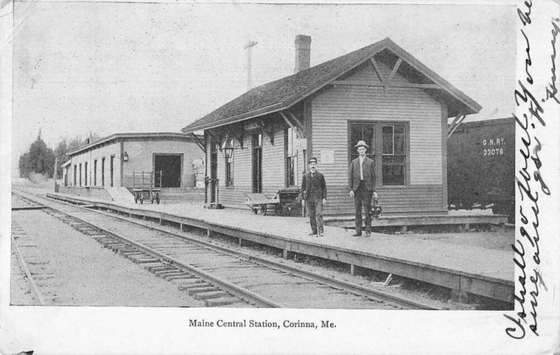 Corinna Maine Train Station Vintage Postcard AA13359