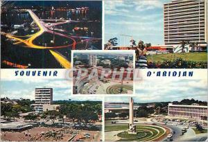 Postcard Modern Abidjan Republic of the Ivory Coast Night Aerial view Le Marche