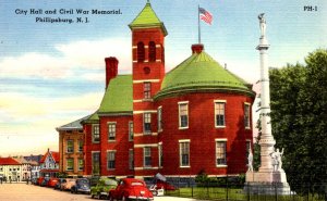 Philipsburg, New Jersey - The City Hall and Civil War Memorial - c1940