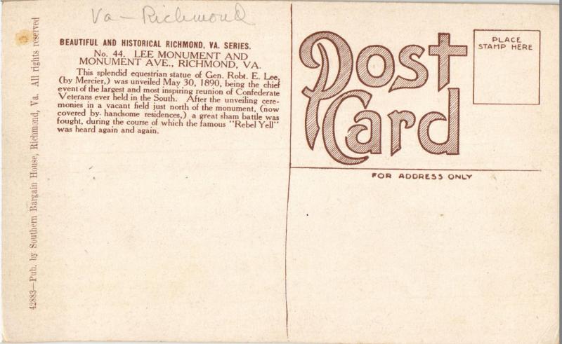 LEE MONUMENT RICHMOND VIRGINIA