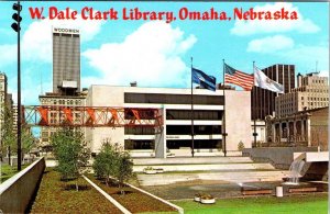 Omaha, NE Nebraska  W. DALE CLARK LIBRARY Central Park Mall 1975 Chrome Postcard