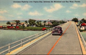 Florida Keys Overseas Highway Over Pigeon Key 1948 Curteich