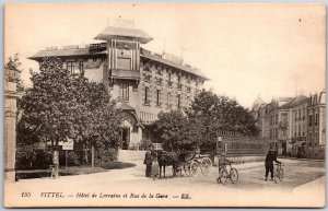 Vittel - Hotel De Lorraine Et Rue De La Gare Paris FrancePostcard