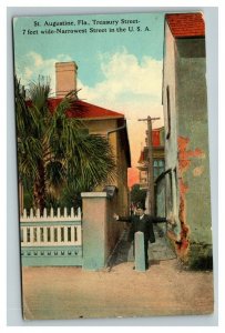 Vintage 1913 Postcard Treasury St. Narrowest Street in the USA St. Augustine FL