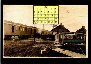 Calendar Card May 1987 Lake Mills Wisconsin Train Depot