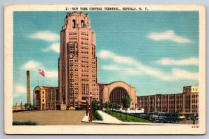 New York Central Terminal Train Station Depot Buffalo NY C1930's Postcard N14