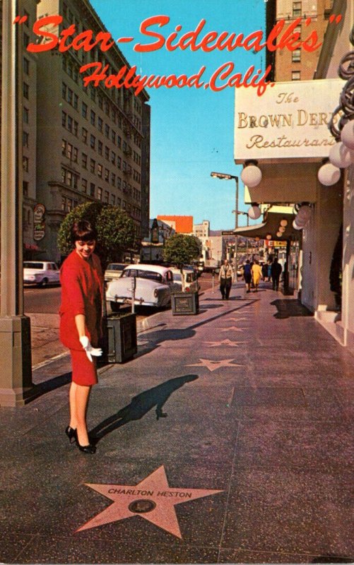 California Hollywood Star-Studded Sidewalk Hollywood and Vine Streets 1964