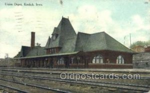 Union Depot, Keokuk, IA, Iowa, USA Train Railroad Station Depot 1909 light we...