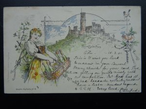 German Castle & Folklore RUINE GODESBERG c1901 UB Postcard by Kungtler 4